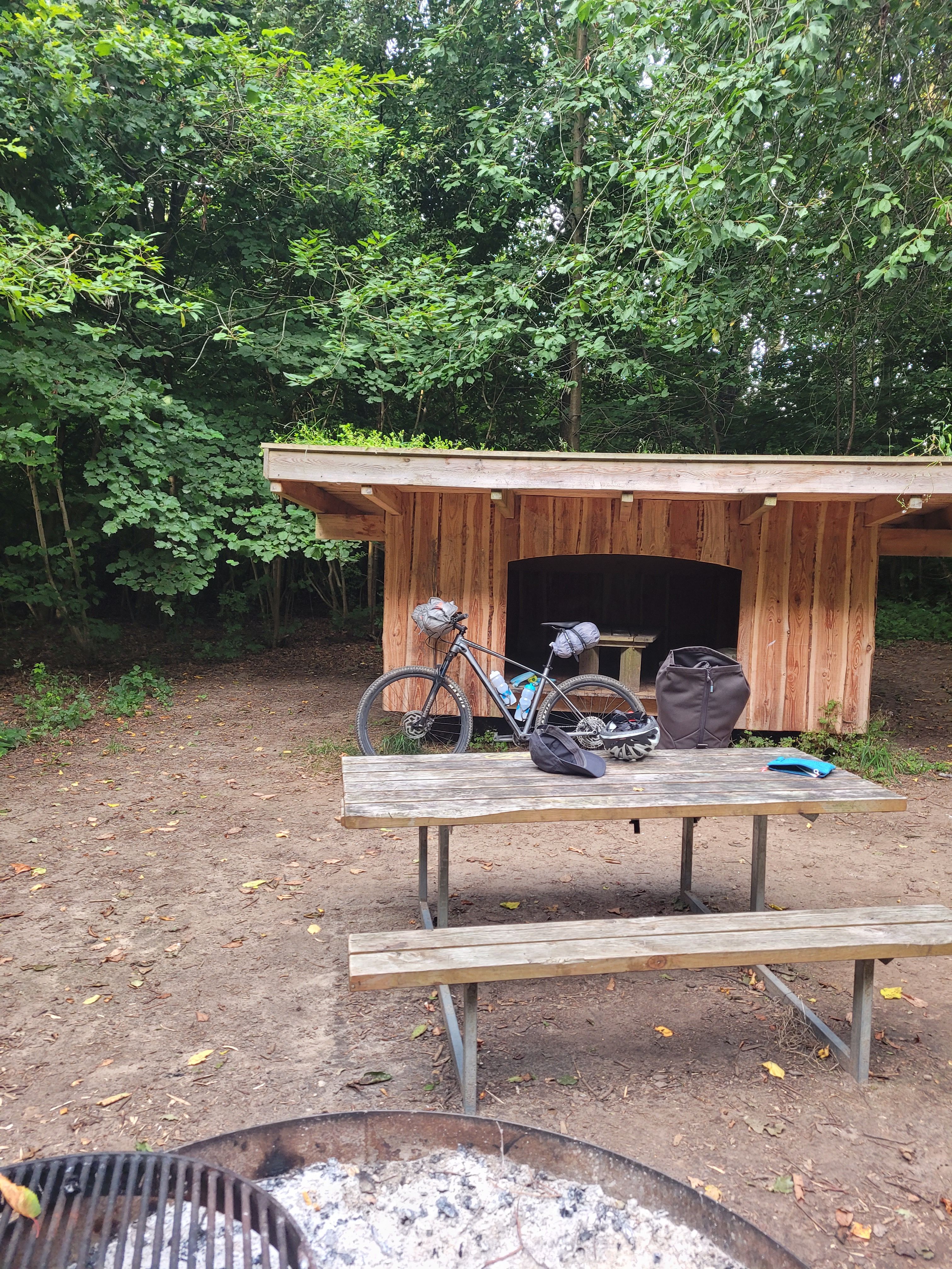 The bike and shelter
