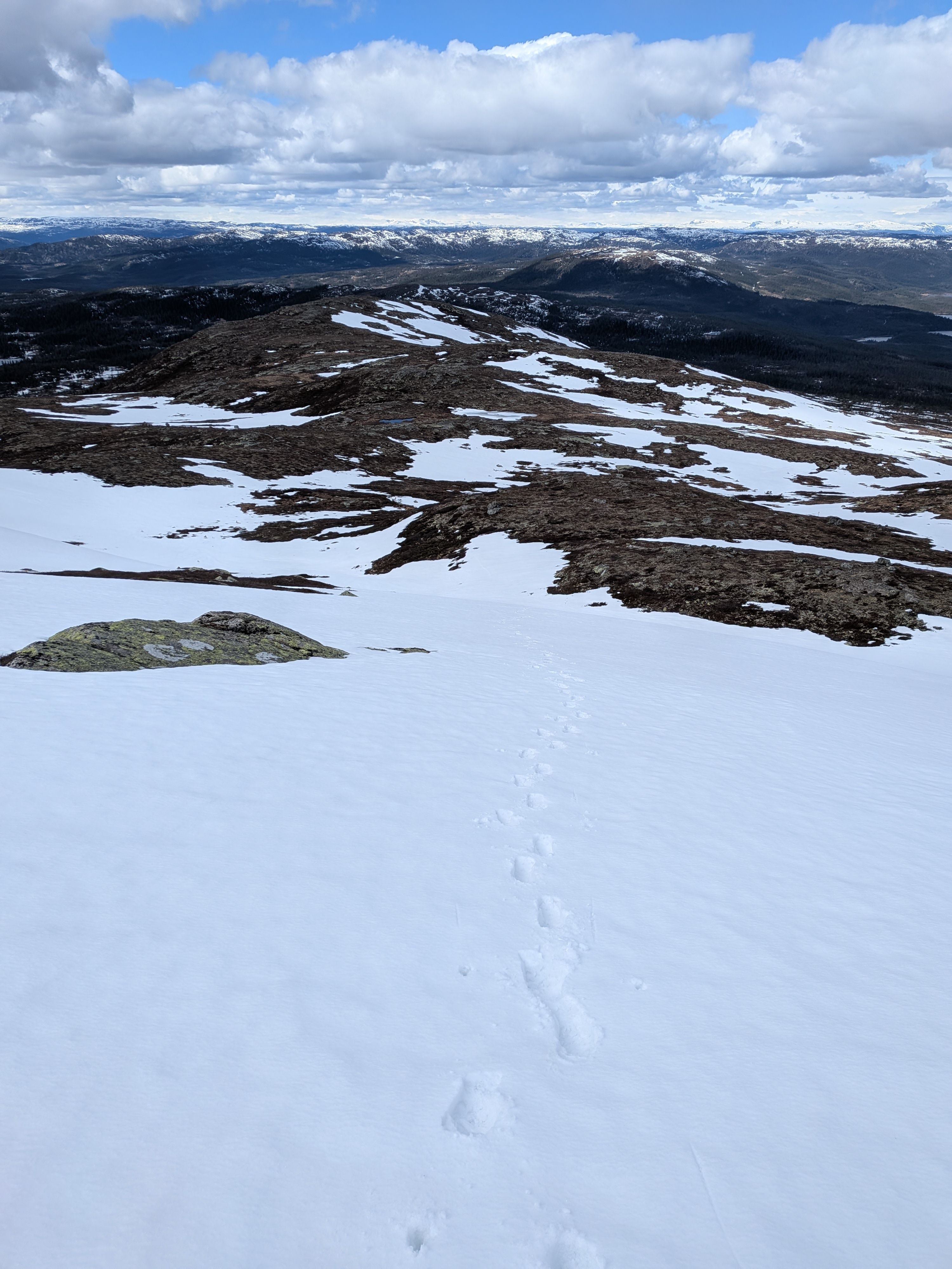 Walking in snow at the top
